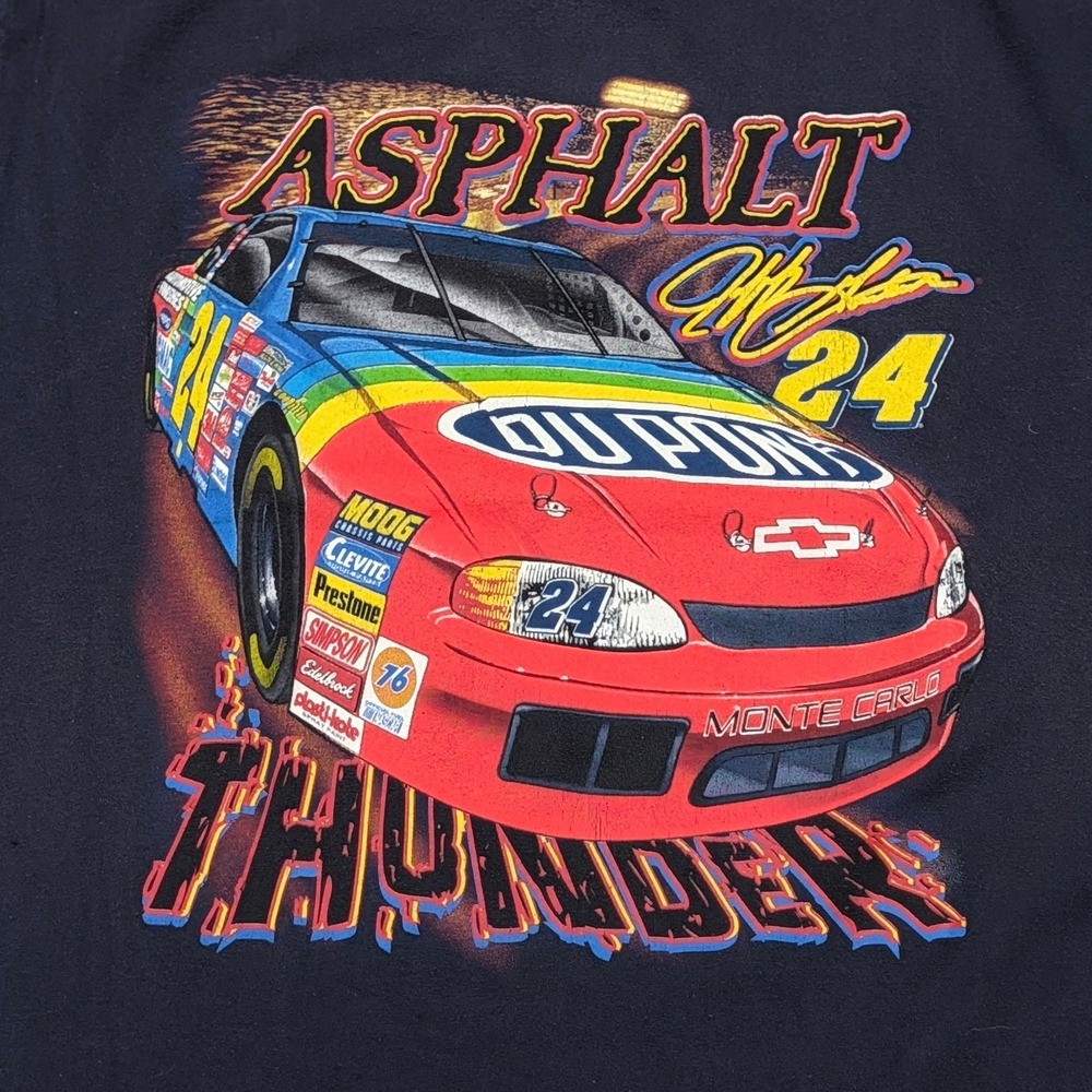Vintage 1999 Jeff Gordon #24 NASCAR T-Shirt Chase Authentics DuPont Large Navy